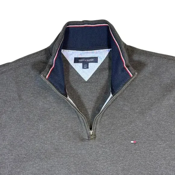 Tommy Hilfiger Men's Large 1/4 Zip Pullover Sweatshirt - Pre-Owned, Excellent - Picture 3 of 6